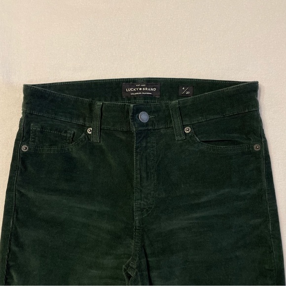 Lucky Brand Corduroy Jeans Ava Skinny Mid-rise Dark Green - Picture 4 of 15